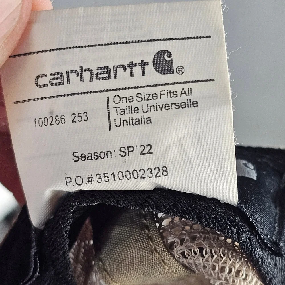 Carhartt Hat Mens OSFA Tan Buffalo Mesh-Back Cap Trucker Snapback 100286